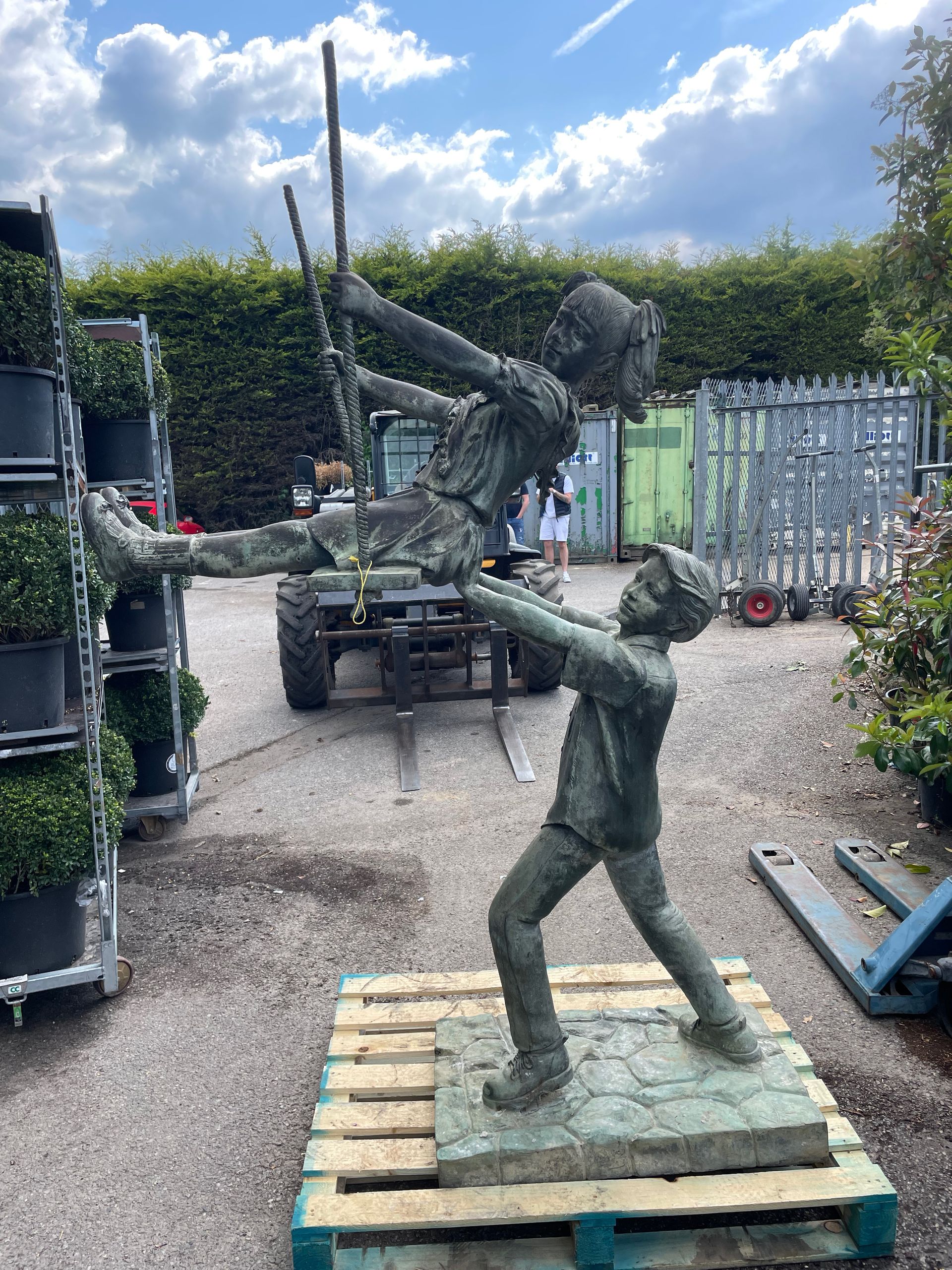 sculpture of children playing
