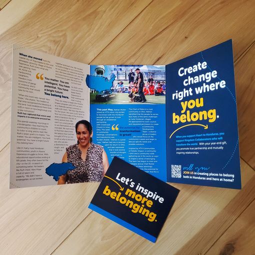 Brochure and card design for nonprofit annual campaign