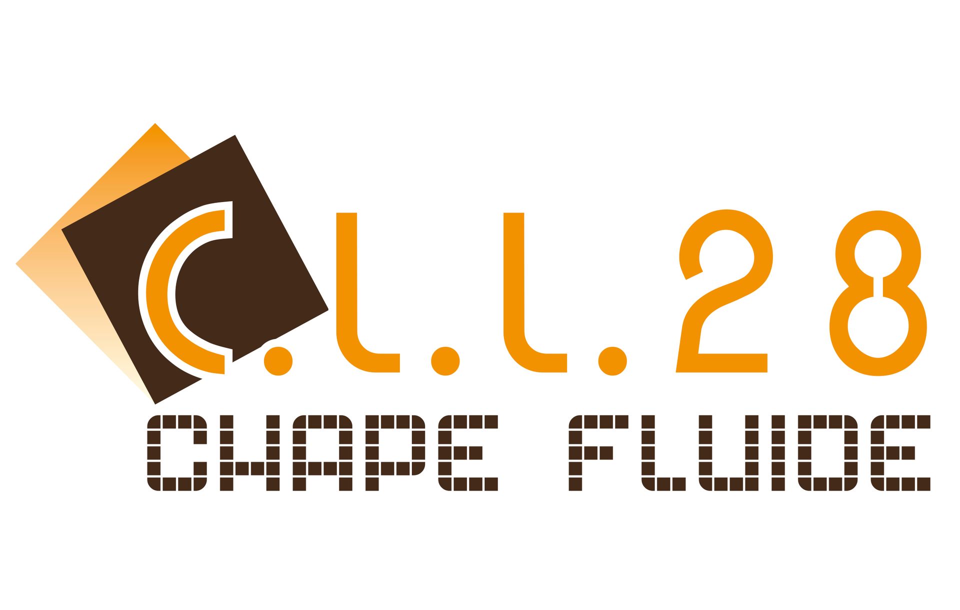 Un logo pour chape fluids est affiché sur un fond blanc