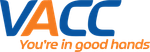 VACC logo with blue and orange text, tagline