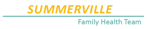 Summerville Family Health Team logo with yellow text and a blue underline.