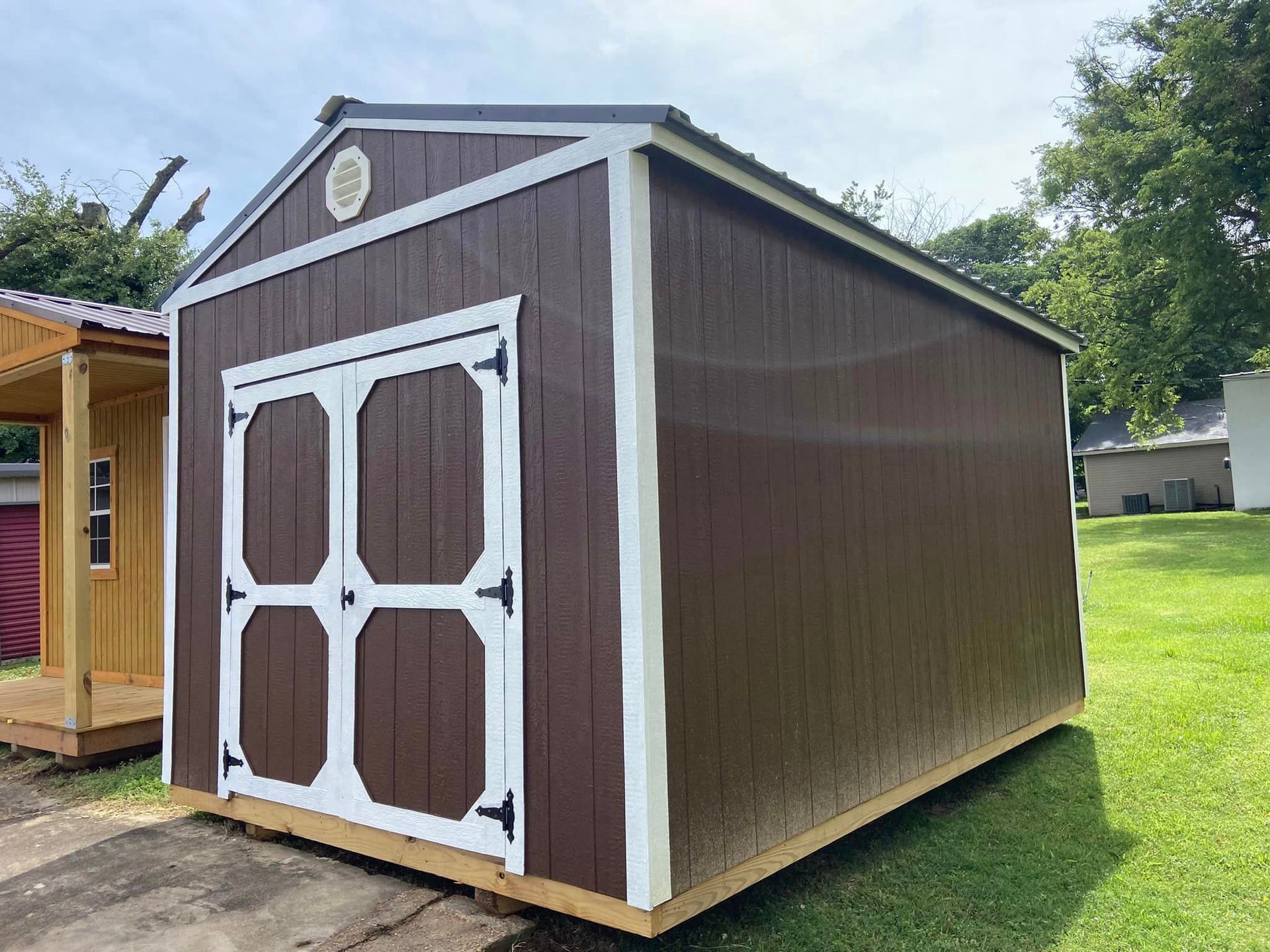 A 3d model of a shed with a window