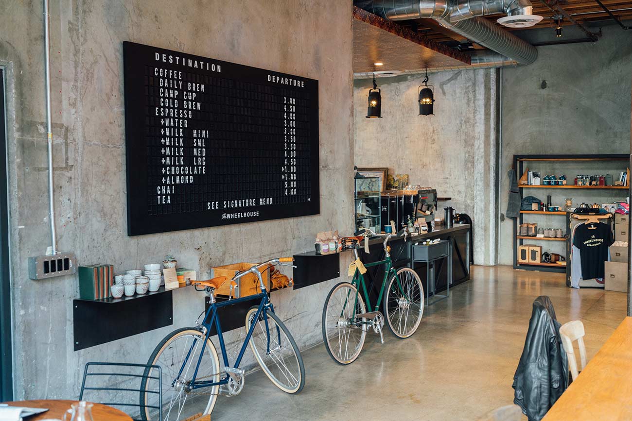 Rustic coffee shop interior