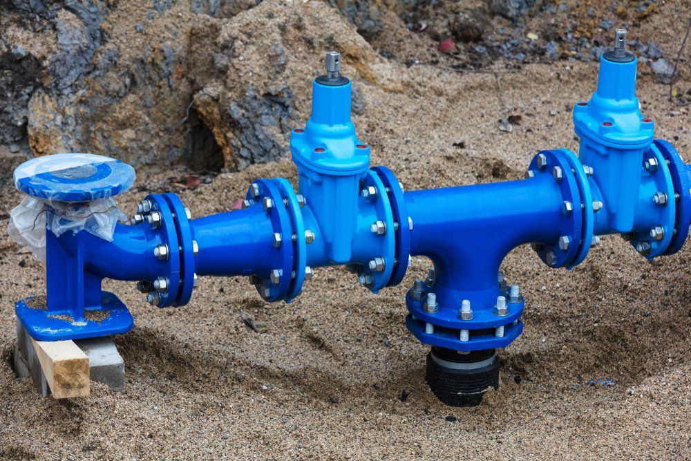 Blue metal pipes