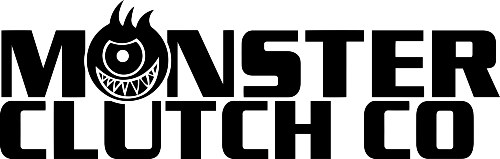 A black and white logo for monster clutch co.