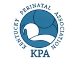 Kentucky Perinatal Association logo. White fetus shape above white text.