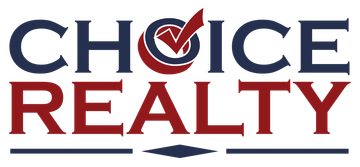 The logo for national realty centers is red , white and blue.