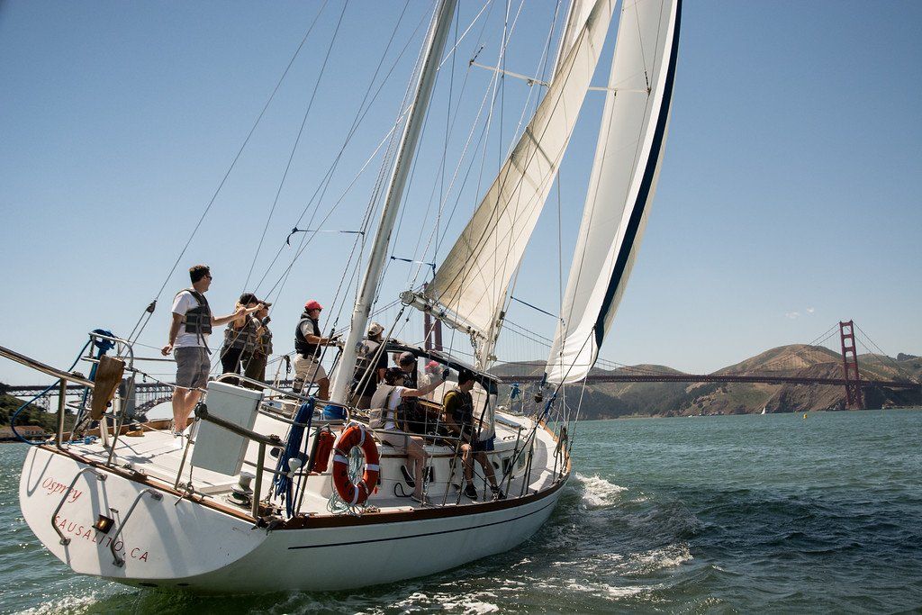 A corporate charter sailing on San Francisco Bay aboard Osprey.