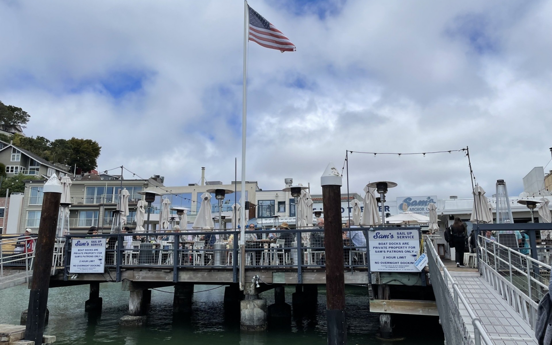 Dock and dine at Sam's Cafe dock.