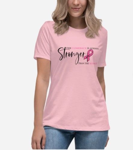 Woman in pink shirt with 