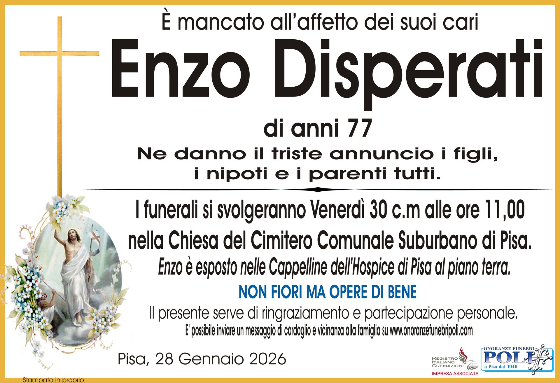 necrologio ENZO DISPERATI 