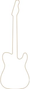 Contour d'une guitare, marron sur fond blanc.