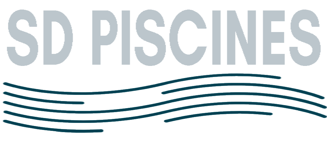 Un logo pour sd piscines avec une vague en arrière plan.