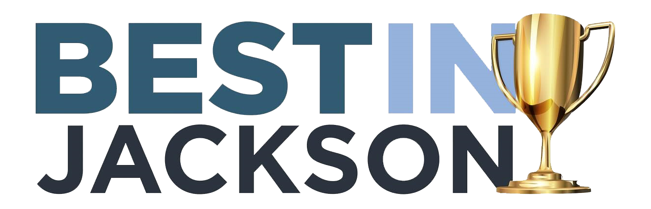 Best in Jackson logo with blue text and gold trophy icon