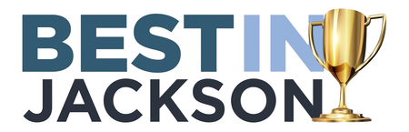 Best in Jackson logo with blue text and gold trophy icon
