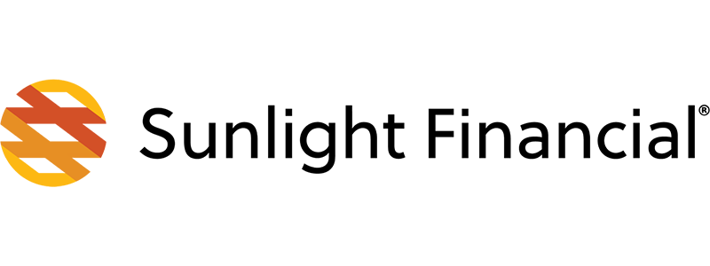Sunlight Financial logo with orange gradient icon and black text on white background