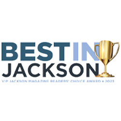 Best in Jackson logo with gold trophy and “VIP Jackson Magazine Readers Choice Award 2021” text