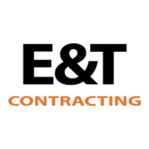 E&T Contracting logo with black “E&T” and orange “CONTRACTING” text on white background
