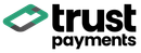 Trust Payments logo. Emerald and dark gray shape, black 