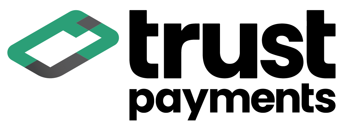 Trust Payments Trust Payments logo. Emerald and dark gray shape, black