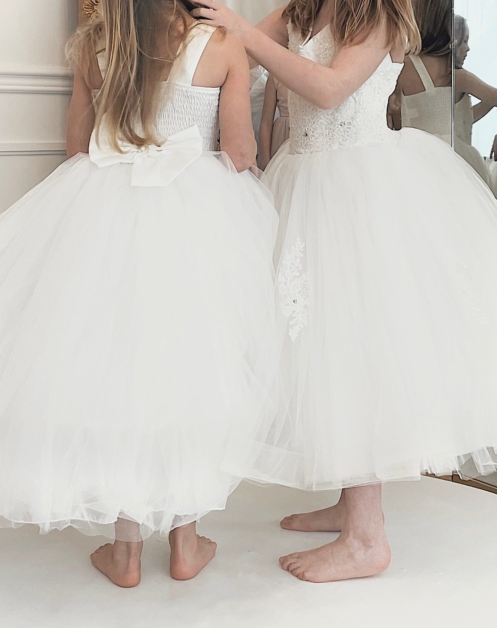 Two flower girls in the shop