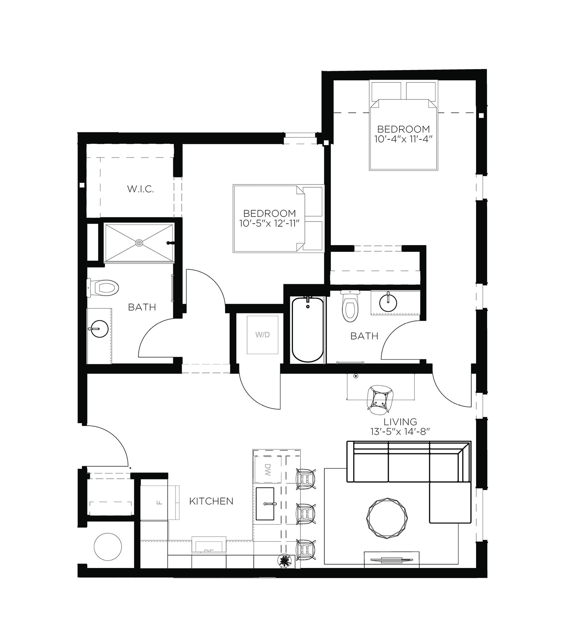 North Side Yard Two Bedroom B5 Floor Plan