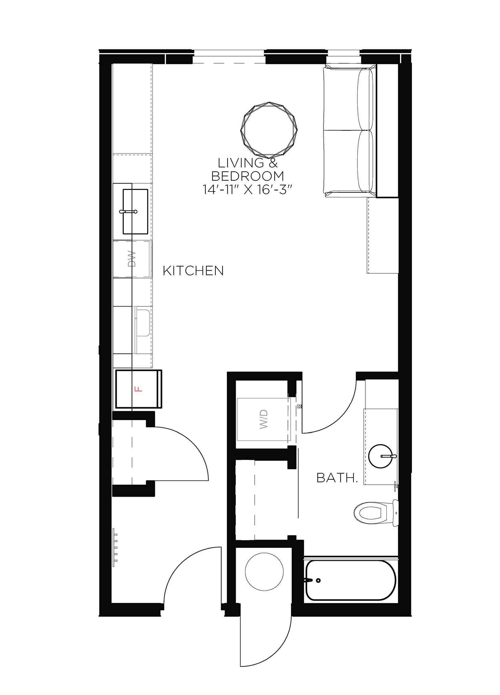 North Side Yard Studio S8 Floor Plan