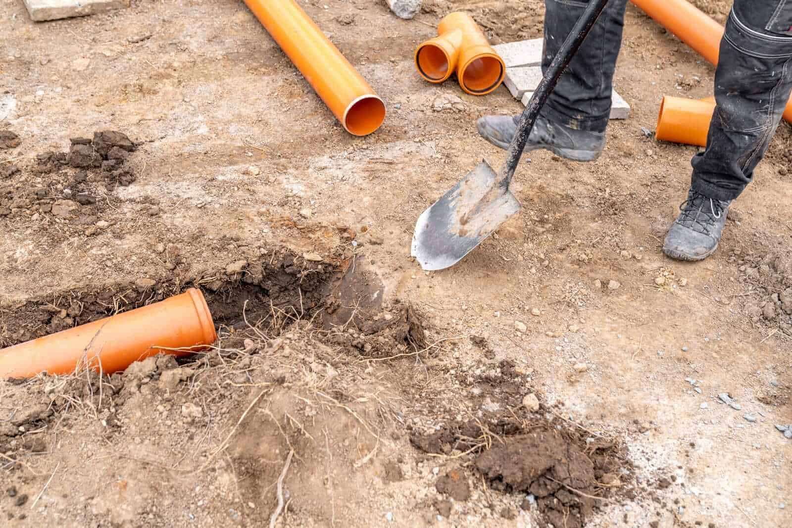 Trenchless sewer line repair service using no dig plumbing technology