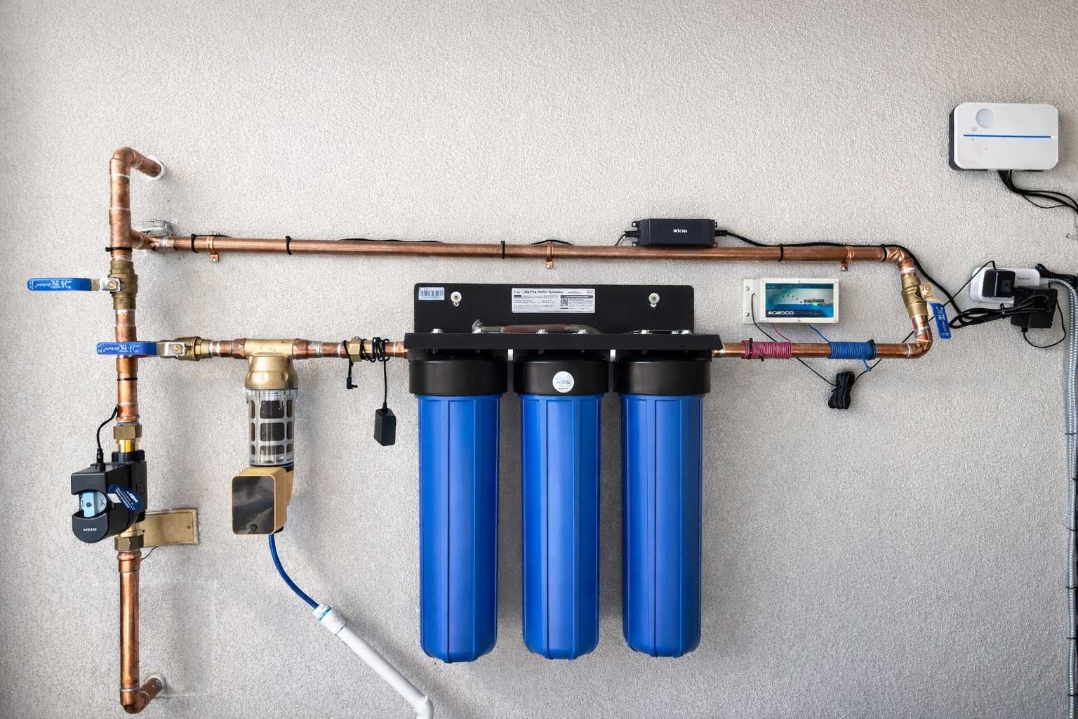 Whole home water filtration installation plumbing service