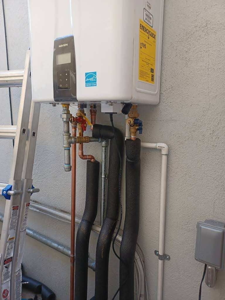 Residential hot water heater replacement plumbing service