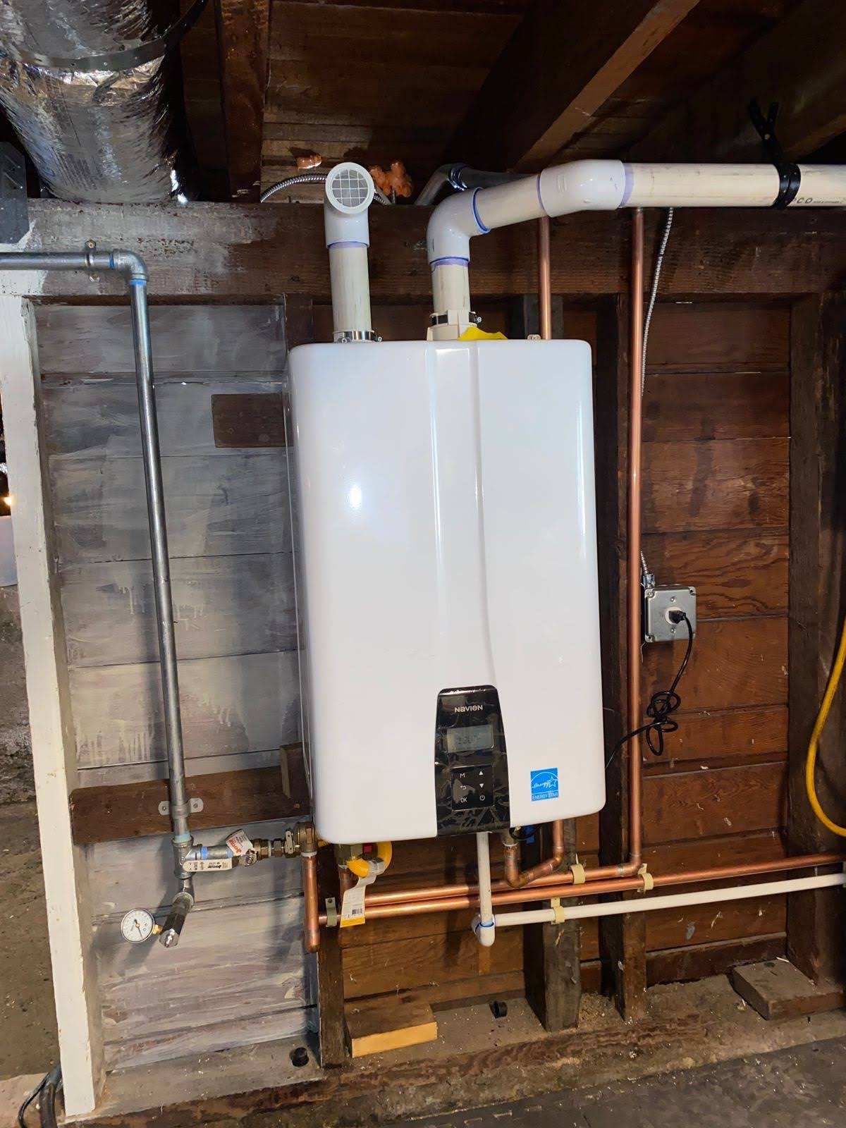 Tankless water heater installation and plumbing service