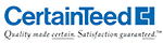 A blue and white logo for certainfeed quality made certain satisfaction guaranteed