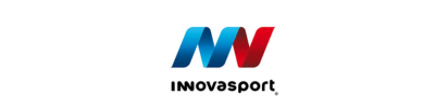 Logotipo de Innovasport en rojo y azul sobre fondo blanco.