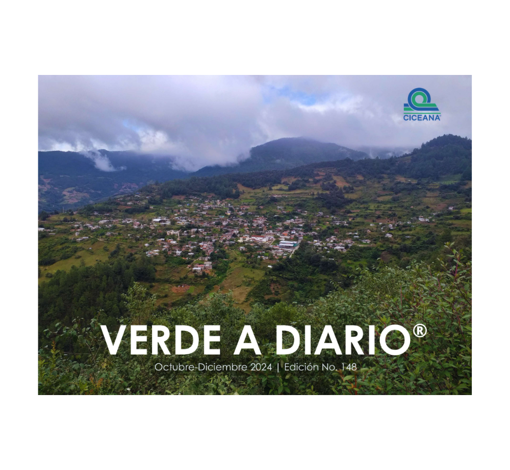 Valle de montaña verde y exuberante bajo un cielo nublado con el texto y el logotipo “VERDE A DIARIO”.
