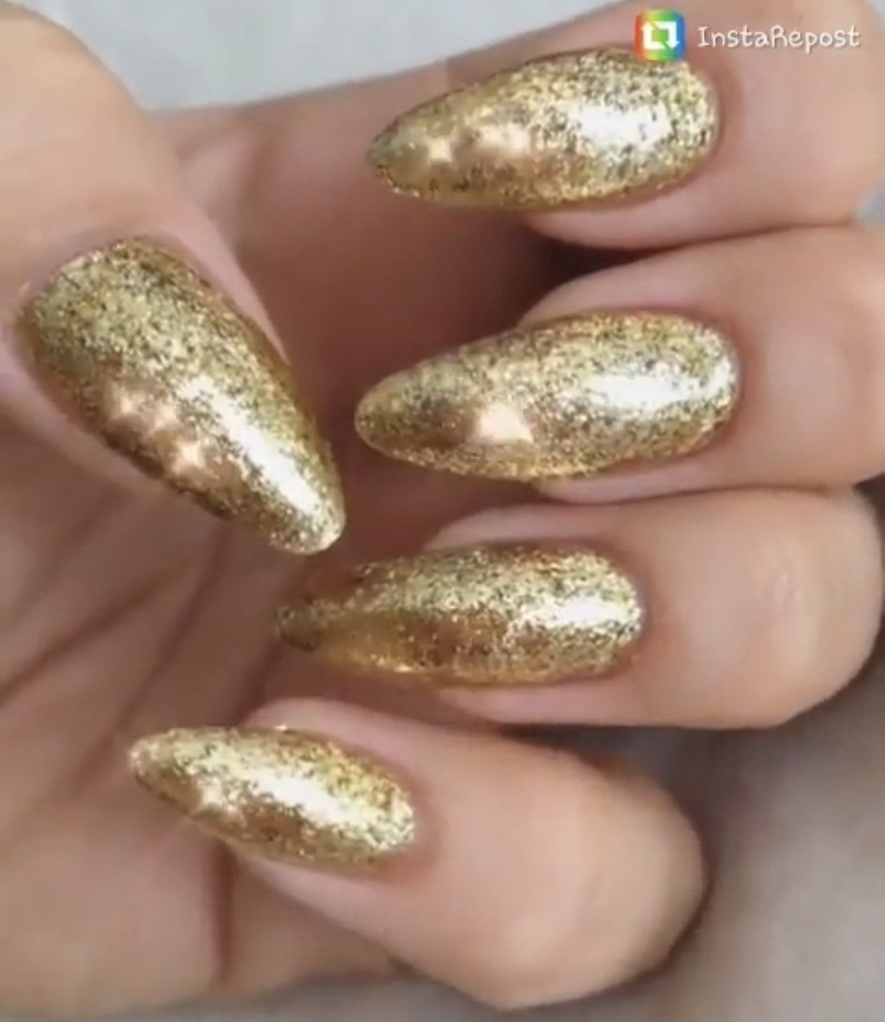Gold Nail Art by Heather at Iconic Beauty Miami