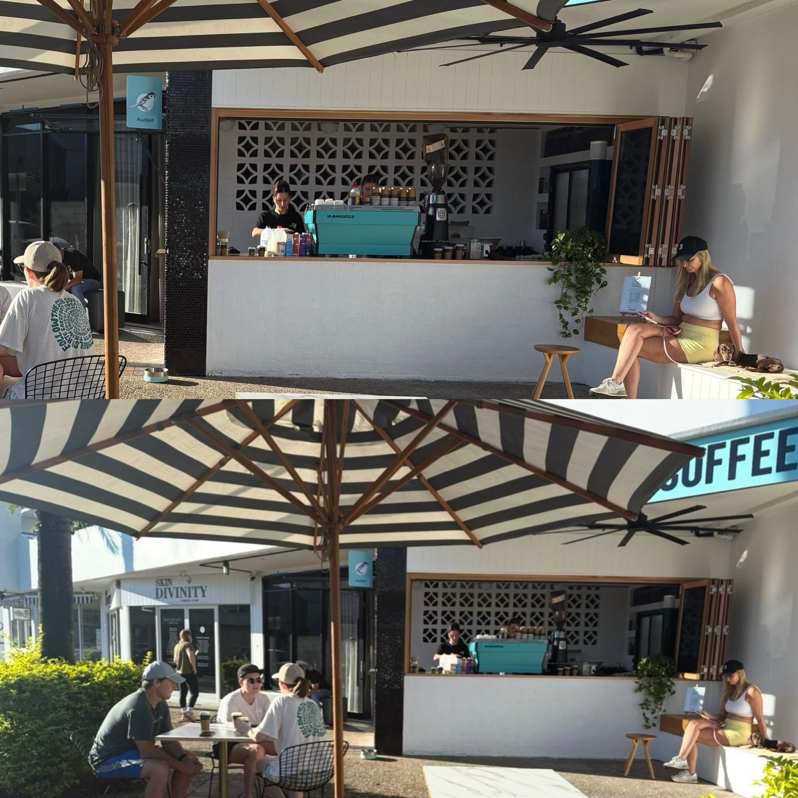 Patrons Sit at Outdoor Tables and Sunlit Cafe — JIC Projects Pty Ltd in Runaway Bay, QLD