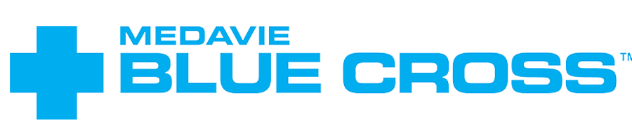 Medavie Blue Cross logo in blue. A plus sign followed by