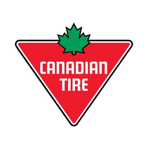 A canadian tire logo with a maple leaf on it