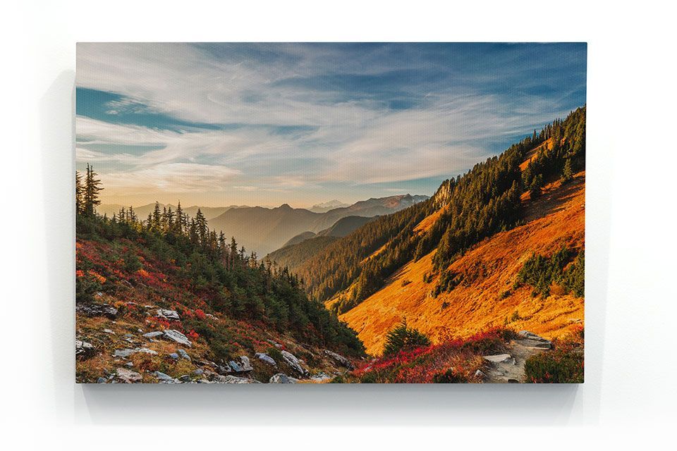 mountain landscape sunrise printed on canvas