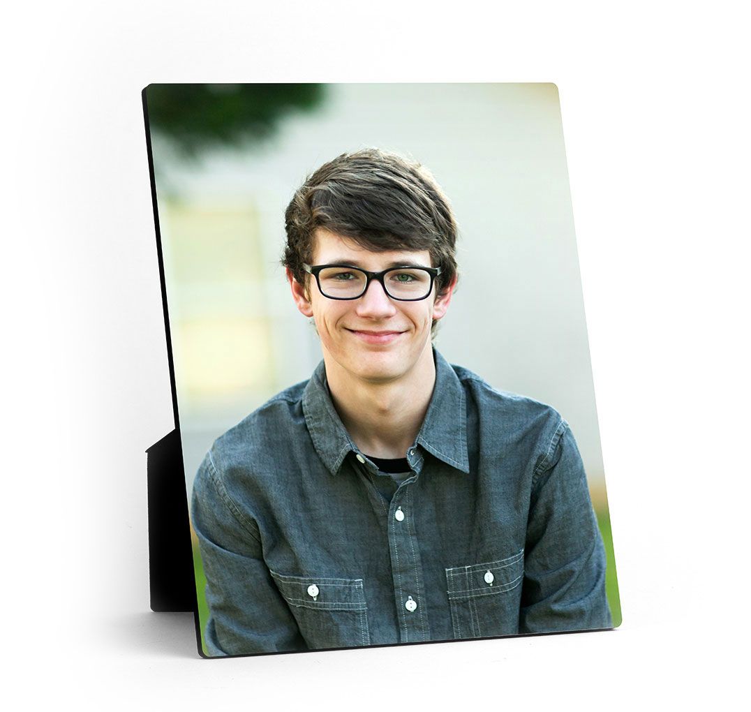 An easel print of a young man