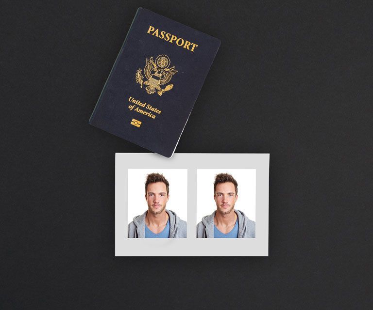 United states passport and portrait