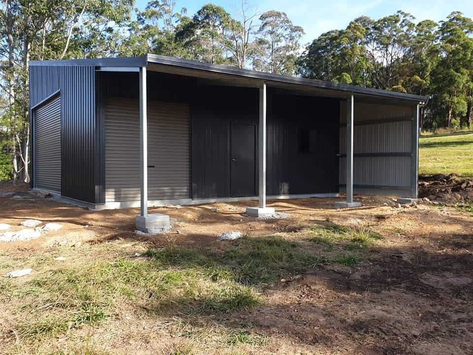 A Black Shed With a Porch — Hastings Valley Sheds in Kempsey, NSW