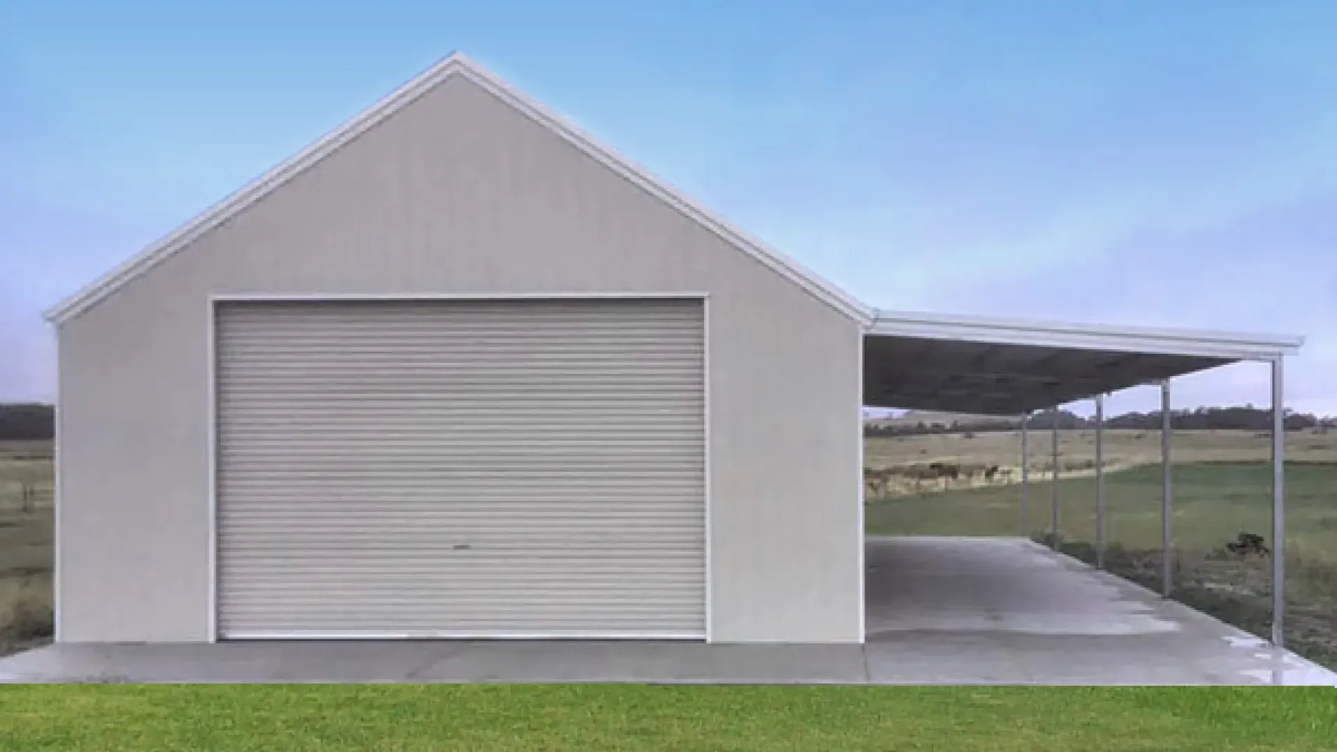 A White Garage With a Carport Attached to It — Hastings Valley Sheds in Wauchope, NSW