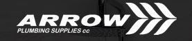 A black and white logo for arrow plumbing supplies