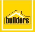 A yellow logo for builders with a house on it.