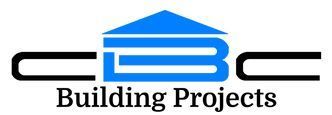 The logo for cbc building projects is blue and black.