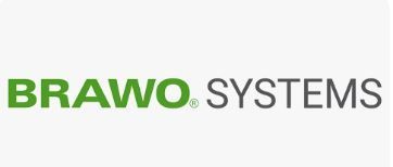 The logo for bravo systems is green and white on a white background.