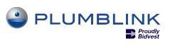 A blue and white logo for plumblink proudly bidvest.