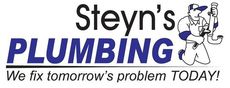 The logo for steyn 's plumbing says we fix tomorrow 's problem today