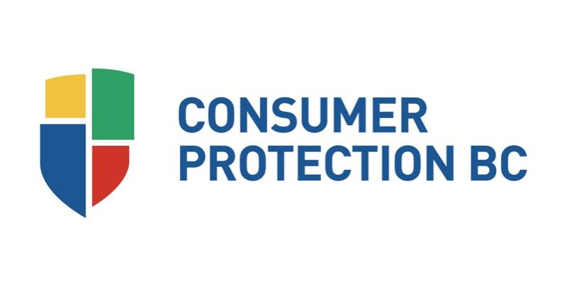 Logo for Consumer Protection BC featuring a shield divided into four color quadrants—yellow, green, blue, and red.